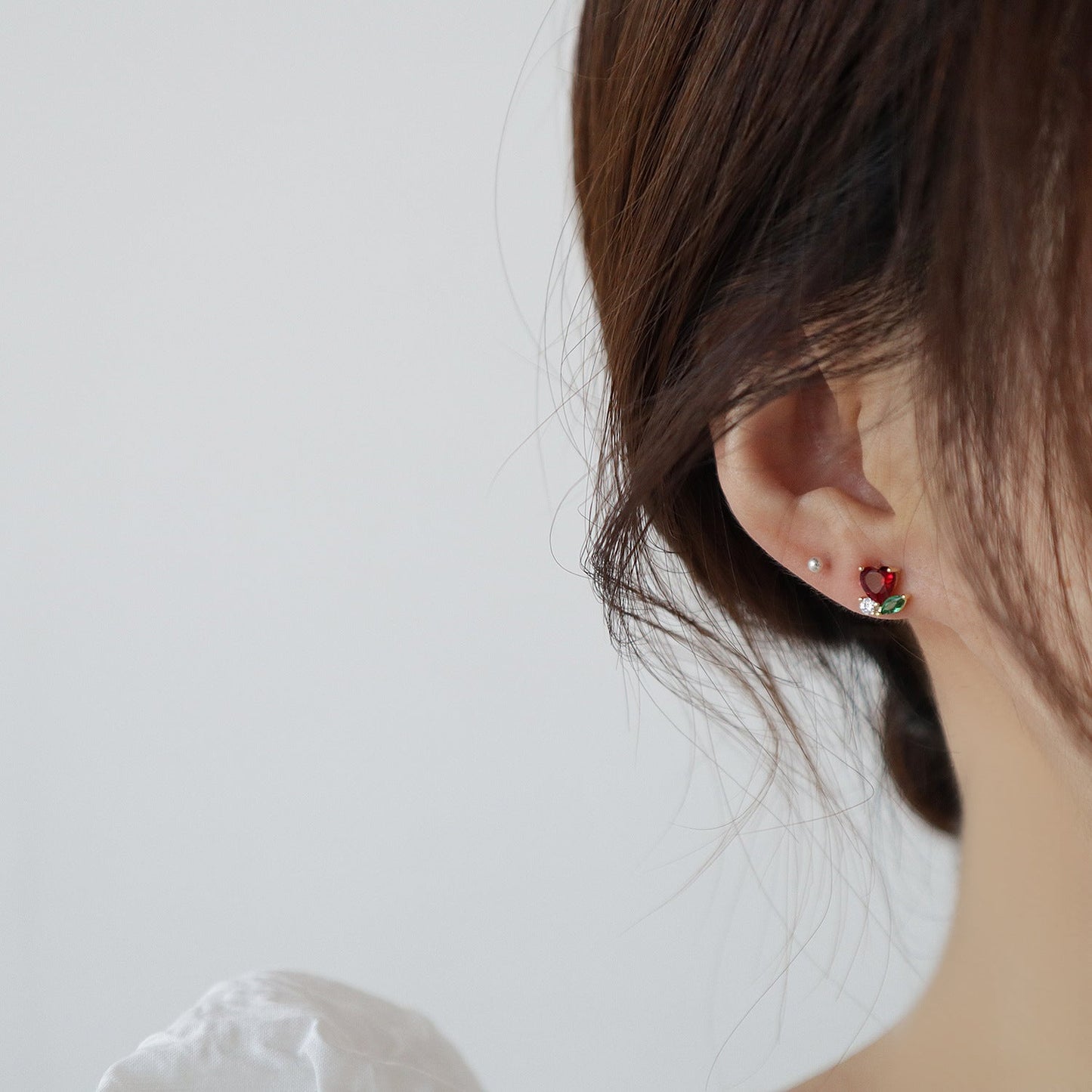 Red Heart Stud Earrings