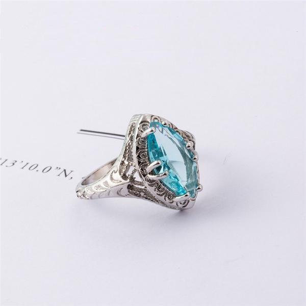 Blue Icy Snow Princess Ring