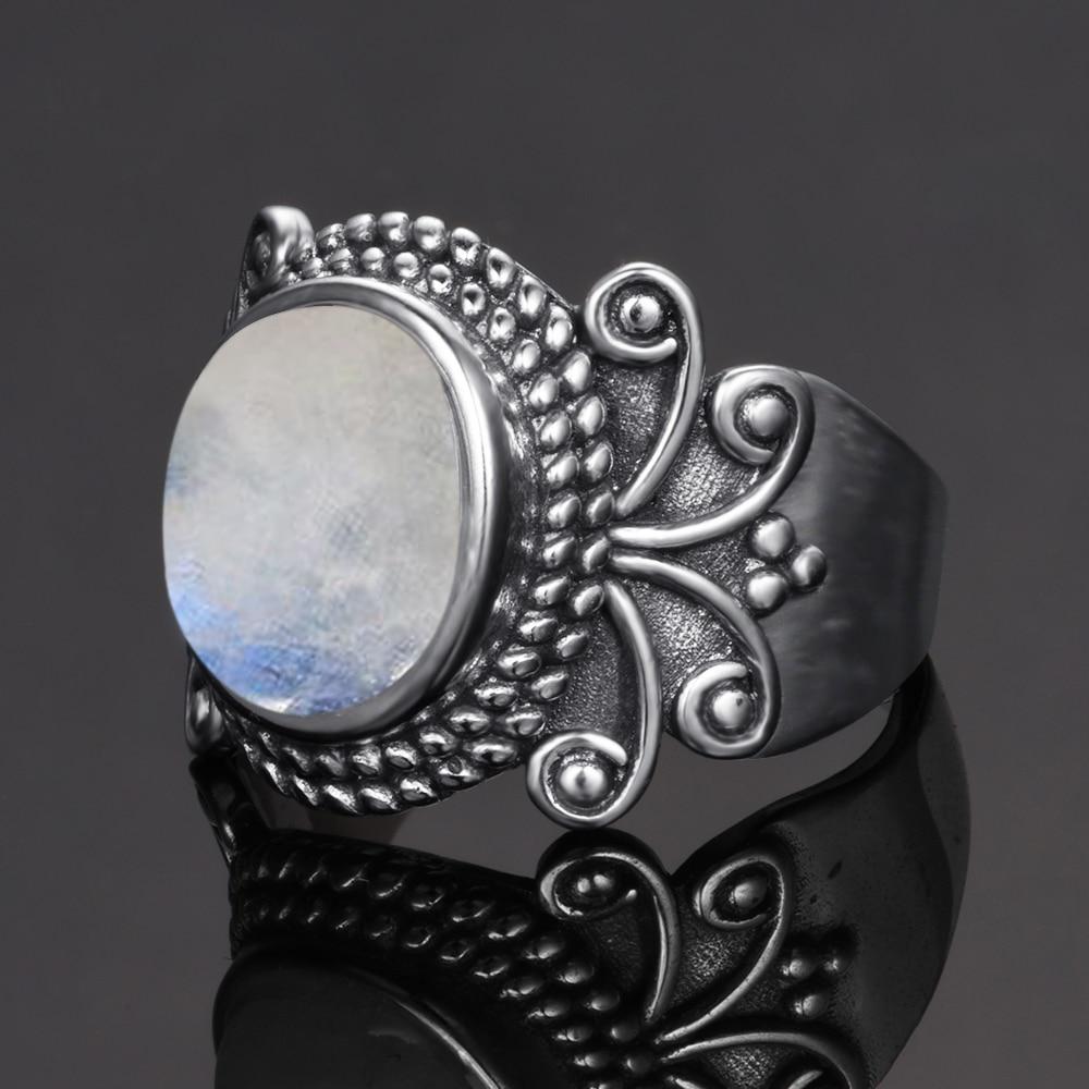 Classic Oval Moonstone Silver Ring