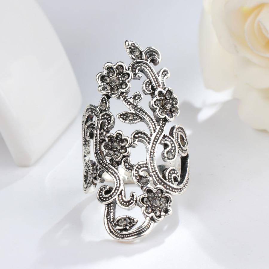 Crystal Flower Vines Ring