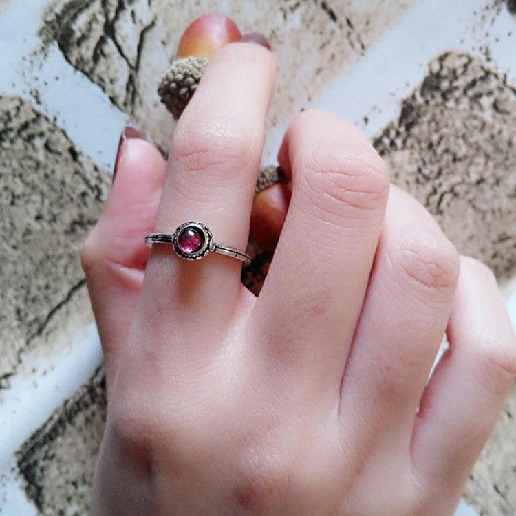 Fiery Red Stone Sterling Silver Ring