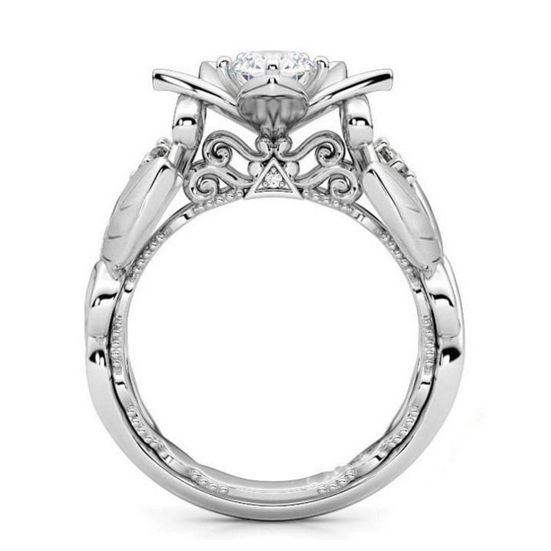 Rhinestone Crystal Flower Ring