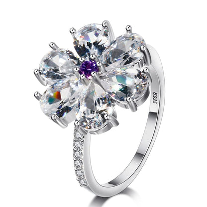 The Sparkling Flower Silver Ring