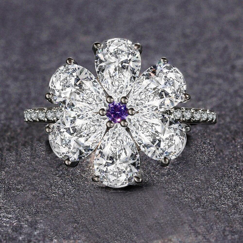 The Sparkling Flower Silver Ring