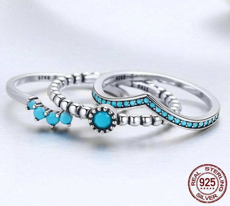 Turquoise Sterling Silver Ring Set