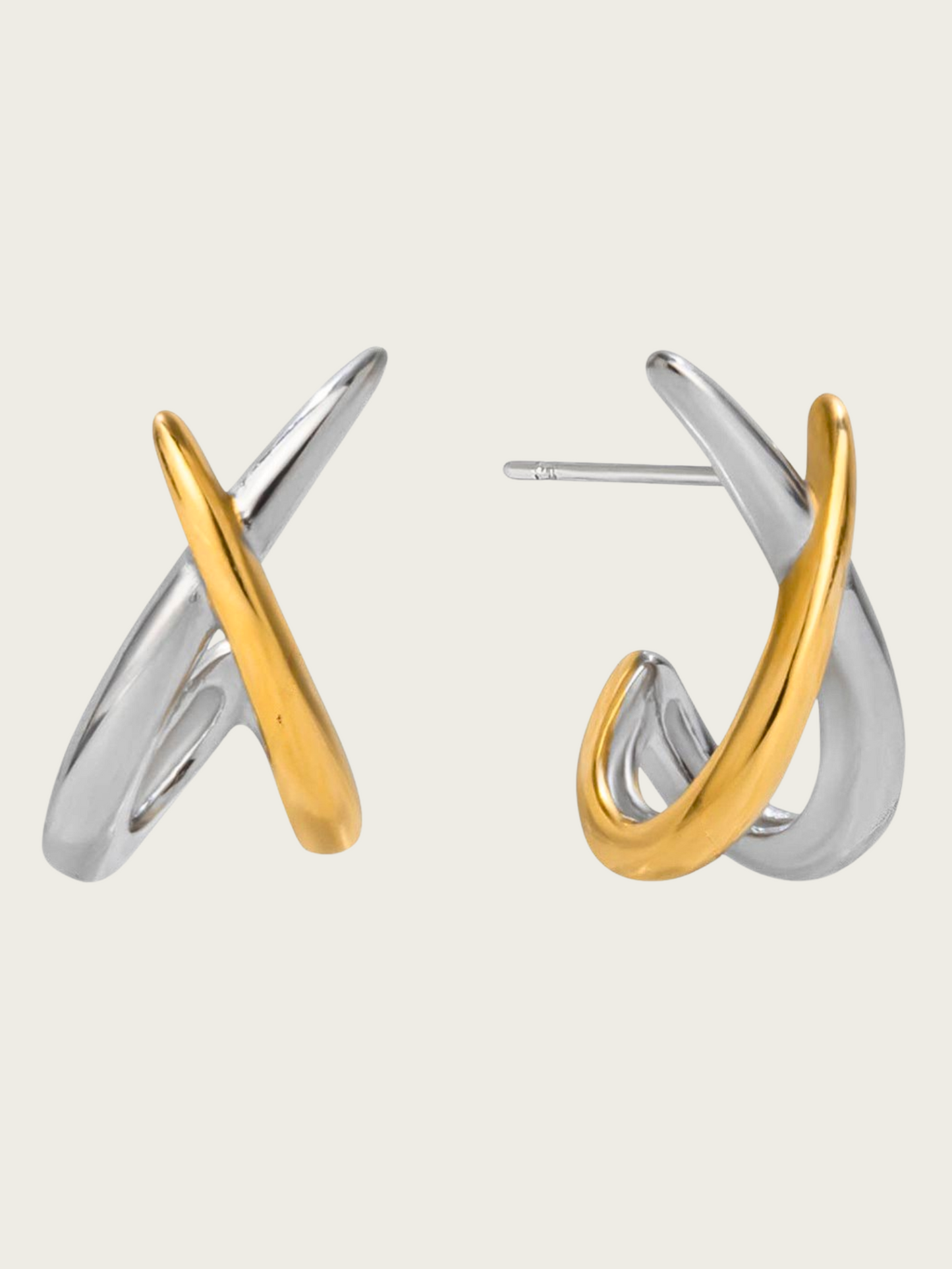 Adalae Two-tone Geometric Earrings