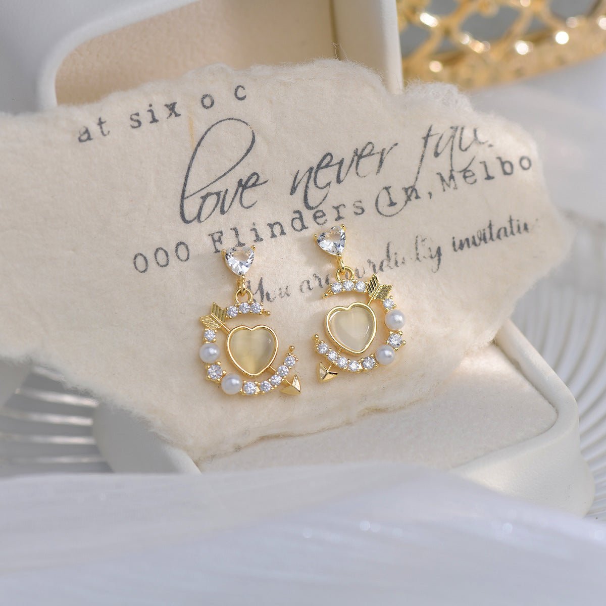 [sample ] Heart and Arrow Earrings