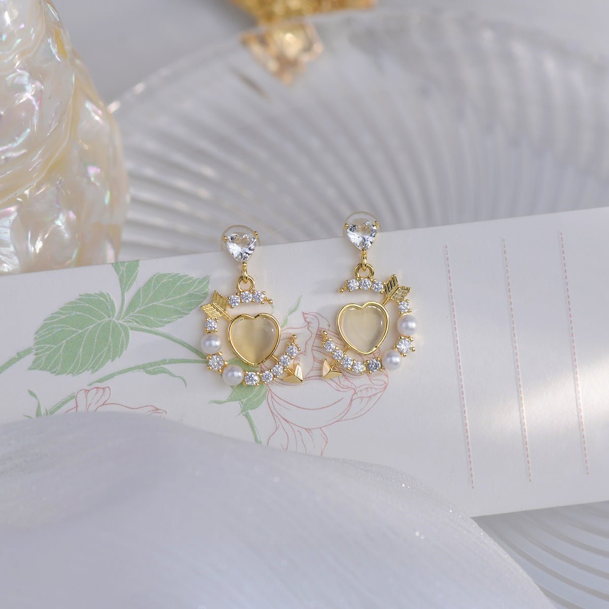 [sample ] Heart and Arrow Earrings