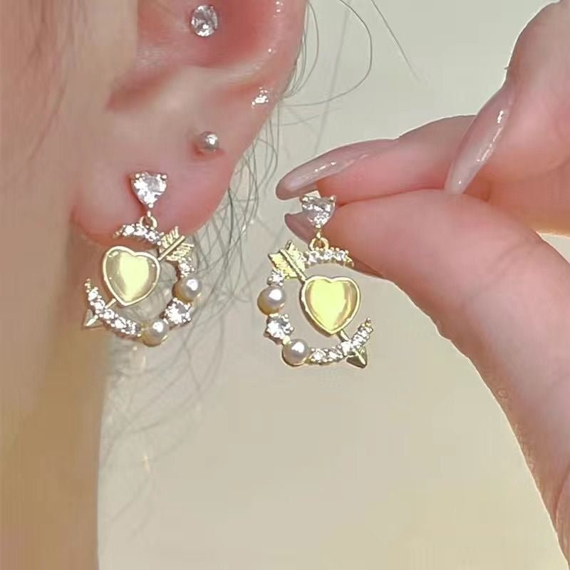 [sample ] Heart and Arrow Earrings