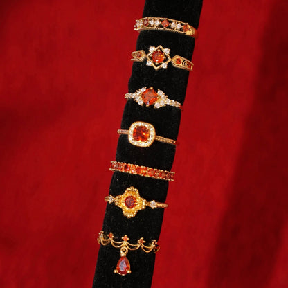 Scarlet Lattice Ring