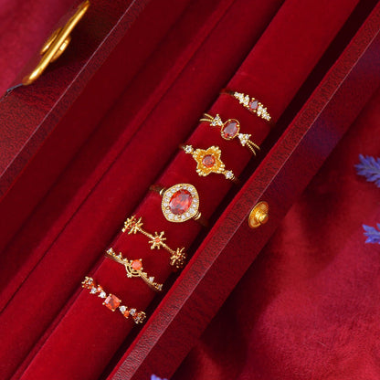 Scarlet Sunflare Ring