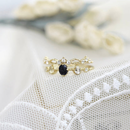 Starlit Noir Ring Set