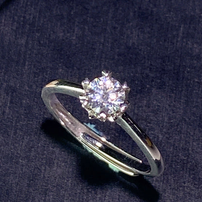 Sterling Silver Moissanite Spiritual Healing Ring 0.5-5ct