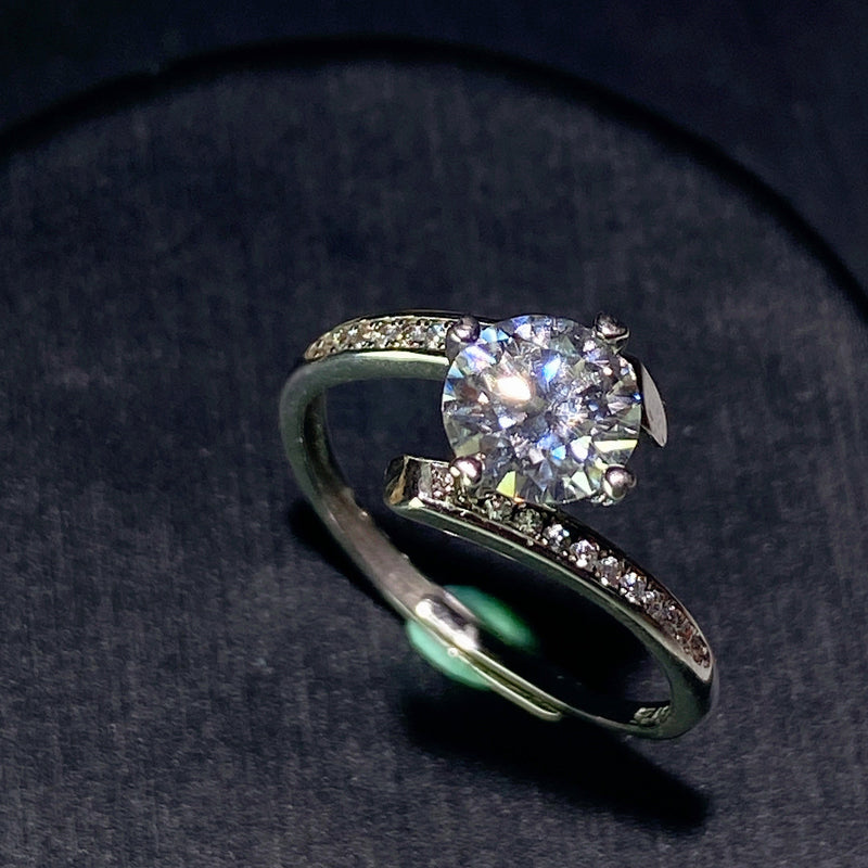 Sterling Silver Moissanite Spiritual Healing Ring 0.5-5ct