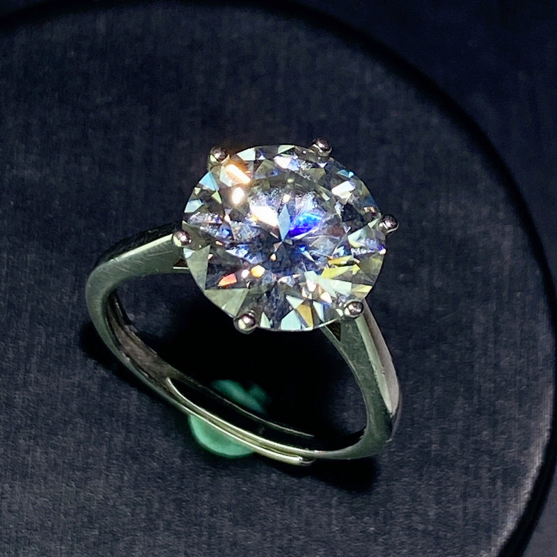 Sterling Silver Moissanite Spiritual Healing Ring 0.5-5ct