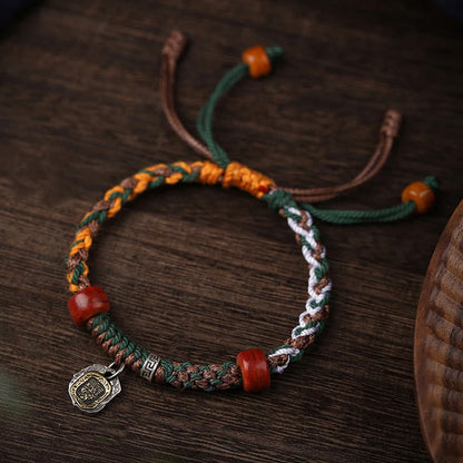 Tibetan Silver Camel Bone Protection Bracelet 6mm