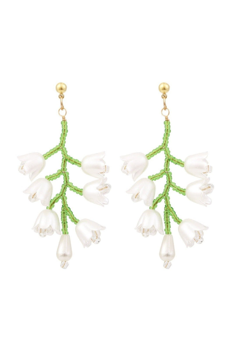 Tulip Beaded Drop Earrings