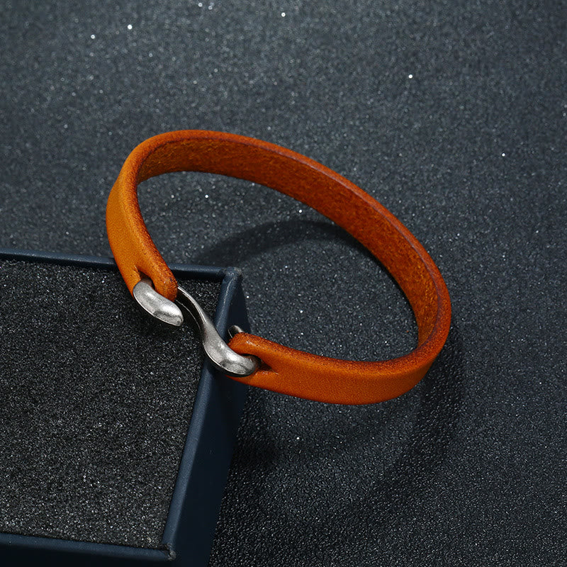 Leather Strength Buckle Bracelet for Spiritual Protection