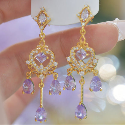 Violet Chandelier Earrings
