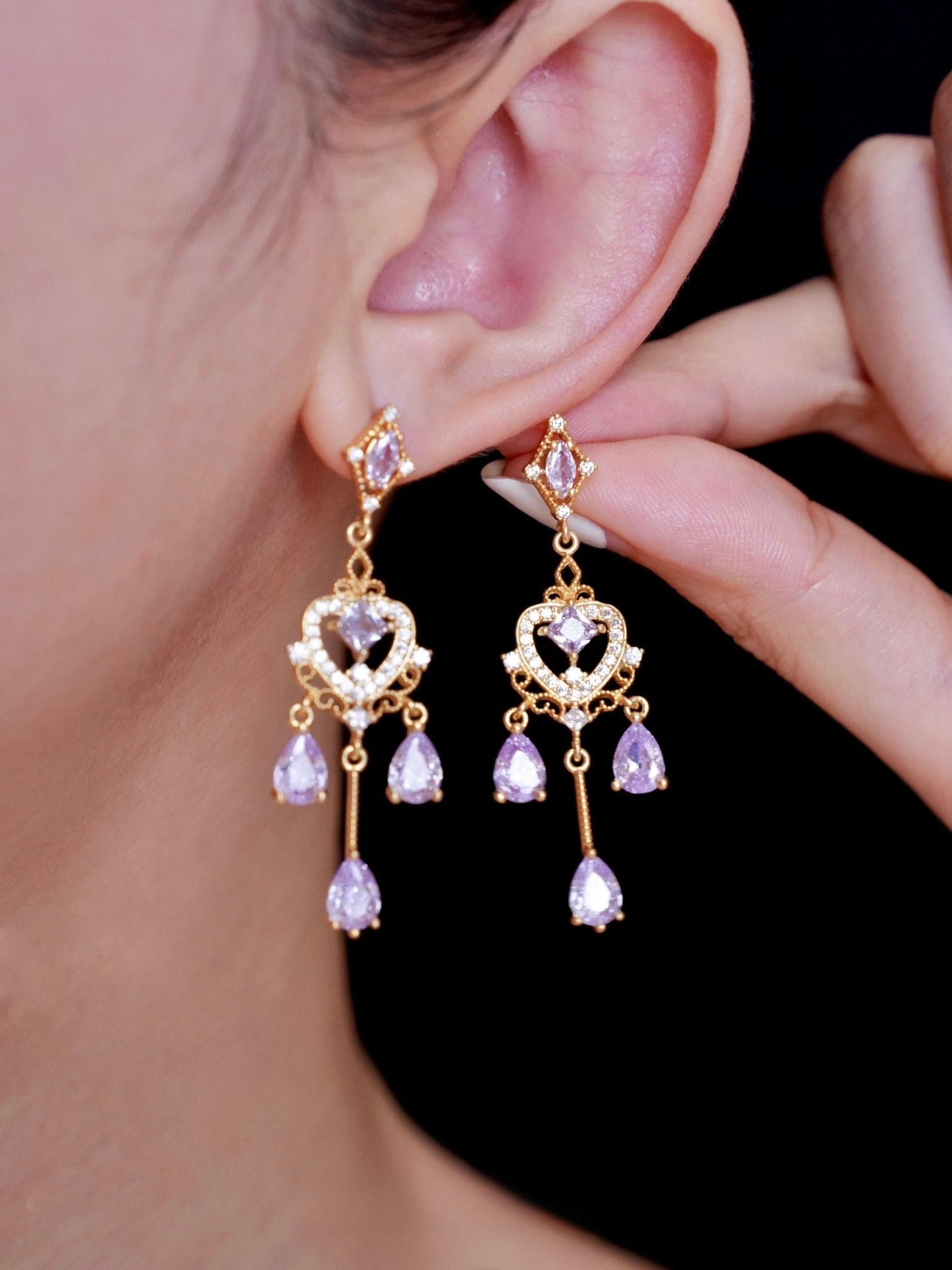 Violet Chandelier Earrings