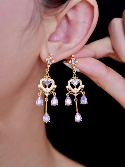 Violet Chandelier Earrings