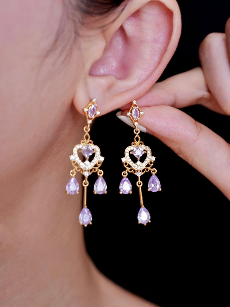 Violet Chandelier Earrings