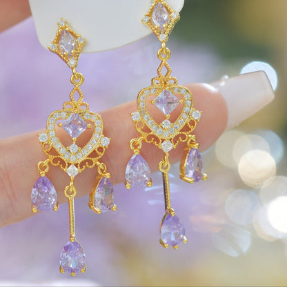 Violet Chandelier Earrings