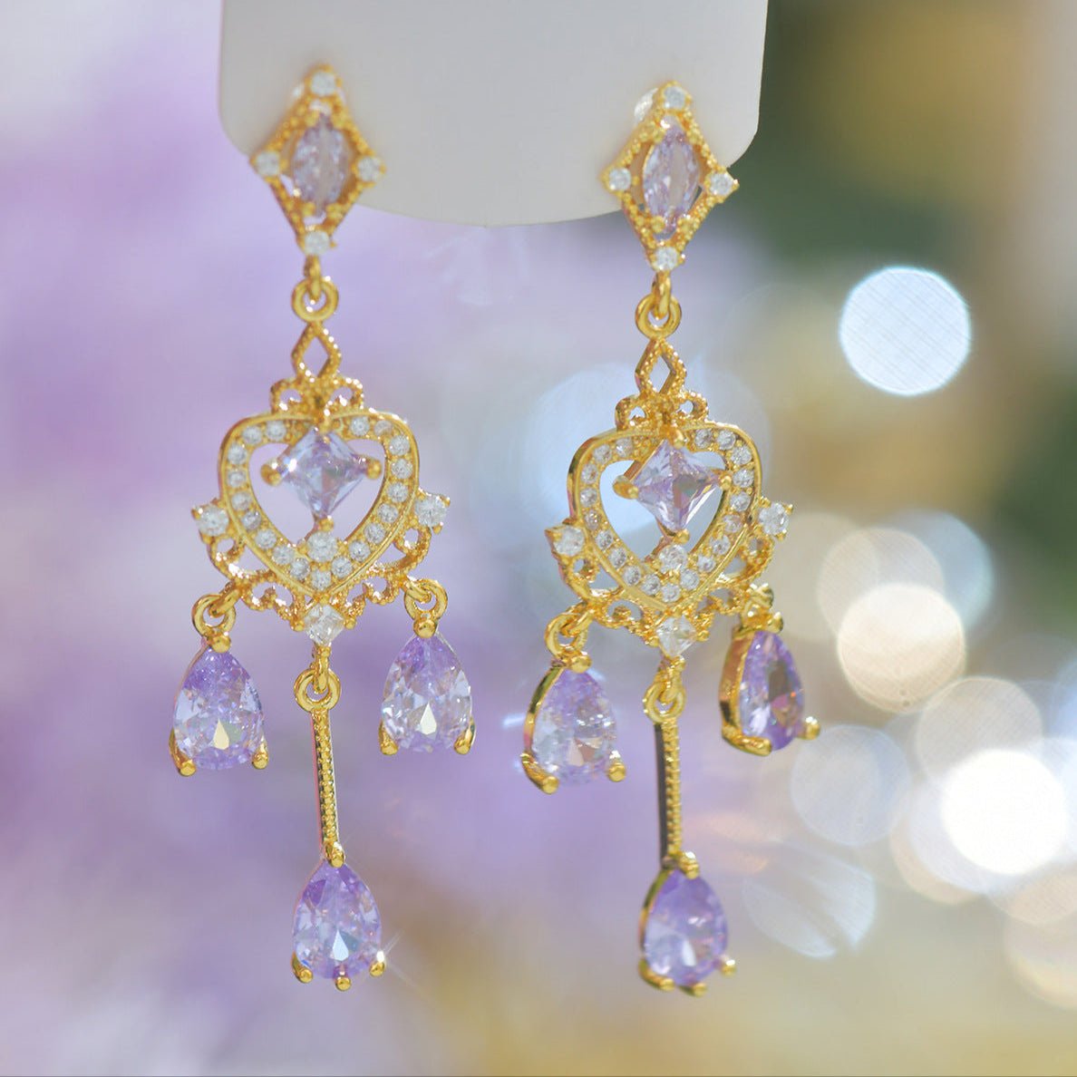 Violet Chandelier Earrings