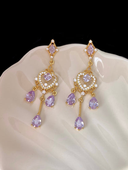 Violet Chandelier Earrings