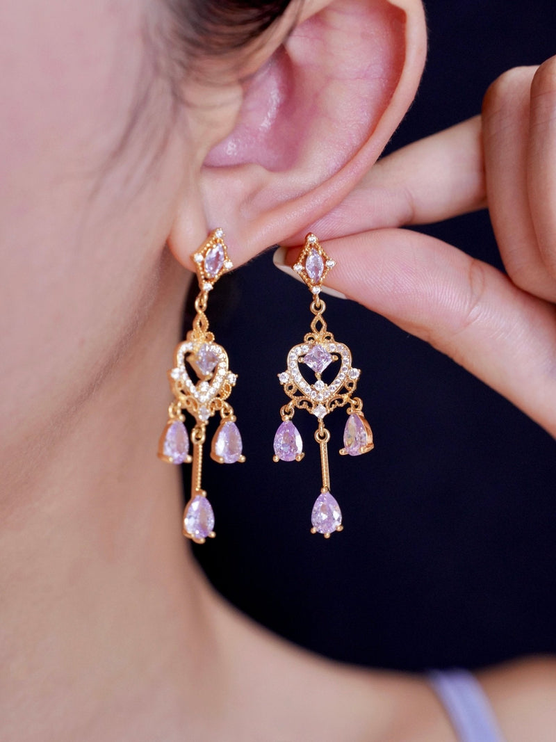 Violet Chandelier Earrings