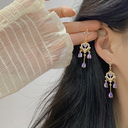 Violet Chandelier Earrings