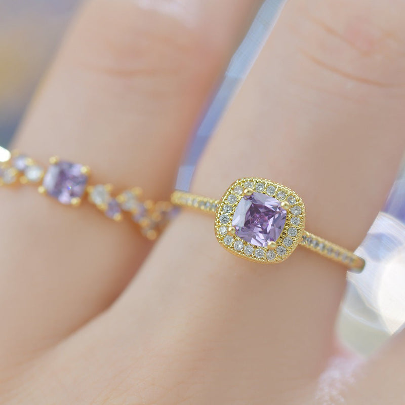 Violet Halo Ring
